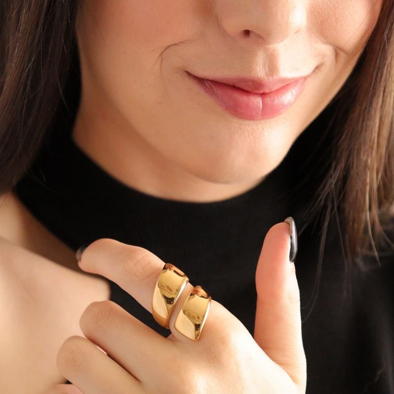 Anel Orgânico em Aço Inox (Tamanho 16)