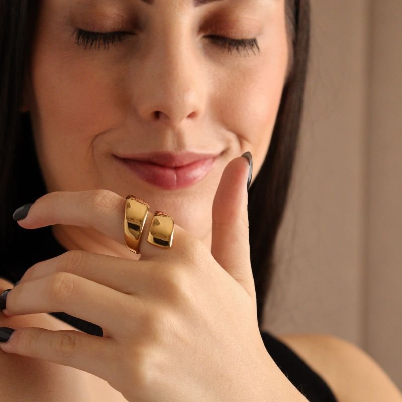 Anel Orgânico em Aço Inox (Tamanho 16)