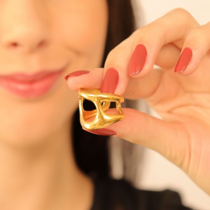 Anel Orgânico em Aço Inox (Tamanho 18) (Linha Premium)