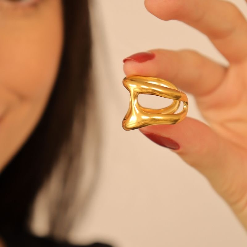 Anel Orgânico em Aço Inox (Tamanho 18) (Linha Premium)