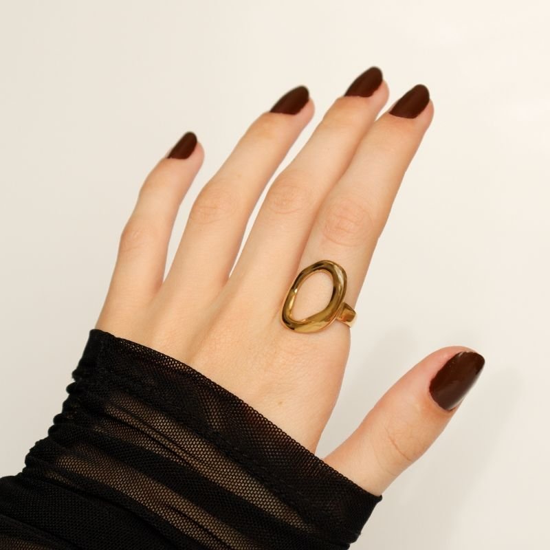 Anel Orgânico em Aço Inox (Tamanho 18)