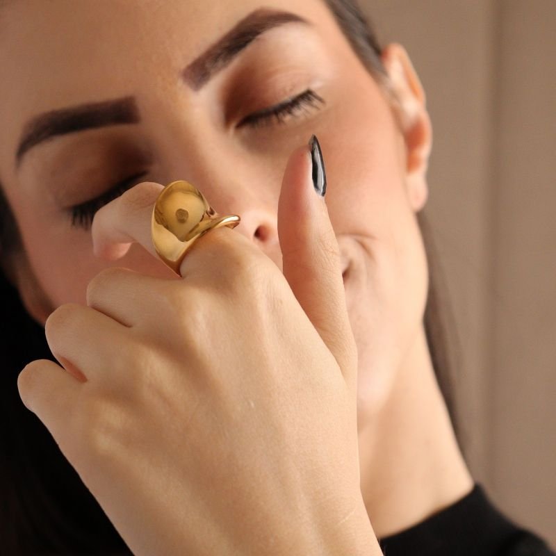 Anel Orgânico em Aço Inox (Tamanho 18)