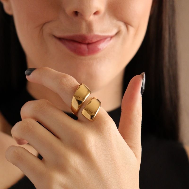 Anel Orgânico em Aço Inox (Tamanho 18)