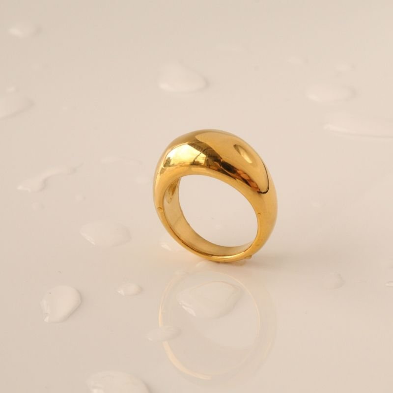 Anel Orgânico Grosso em Aço Inox (Tamanho 17)