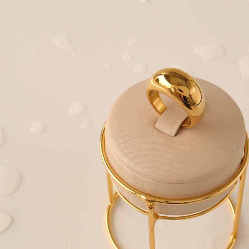 Anel Orgânico Grosso em Aço Inox (Tamanho 17)