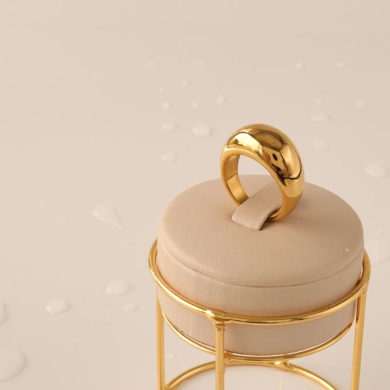 Anel Orgânico Grosso em Aço Inox (Tamanho 18)