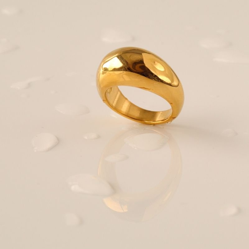 Anel Orgânico Grosso em Aço Inox (Tamanho 18)