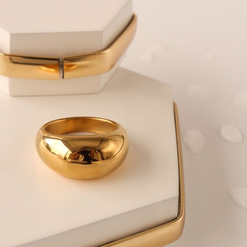 Anel Orgânico Grosso em Aço Inox (Tamanho 19)