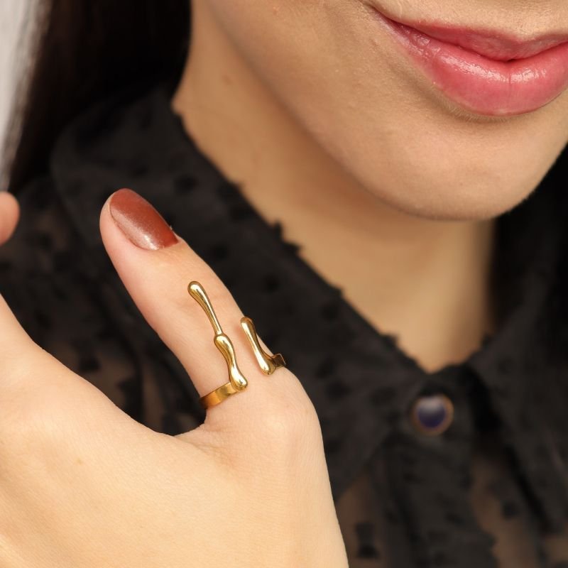 Anel Orgânico Levemente Regulável em Aço Inox