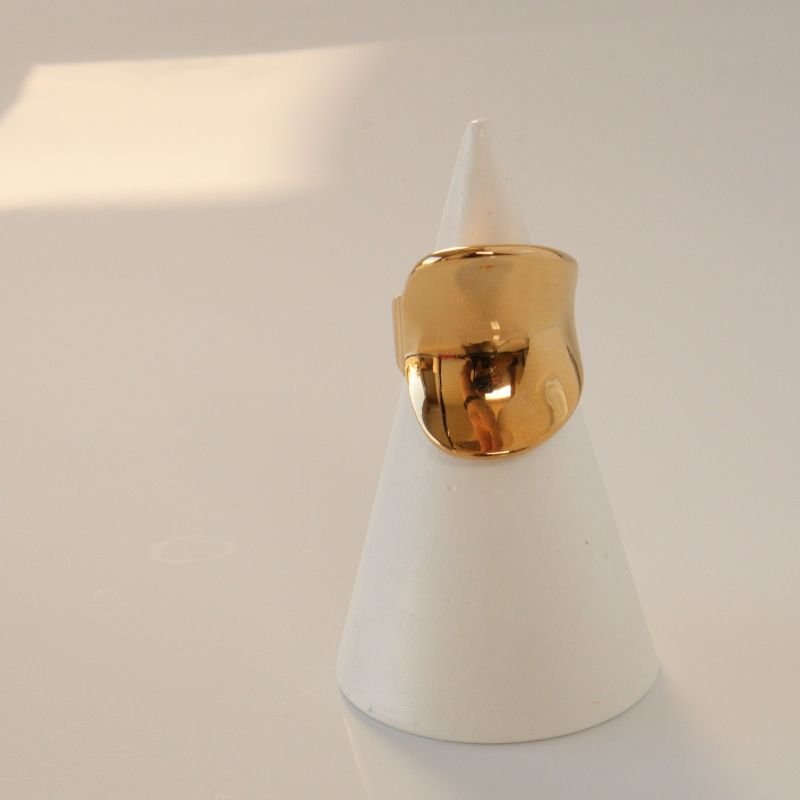 Anel Orgânico Moderno Grosso em Aço Inox (Tamanho 16)