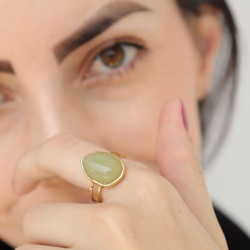 Anel Pedra Levemente Regulável em Aço Inox (Linha Premium)