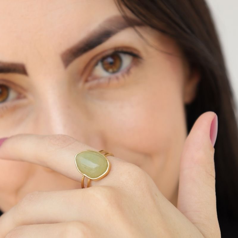 Anel Pedra Levemente Regulável em Aço Inox (Linha Premium)