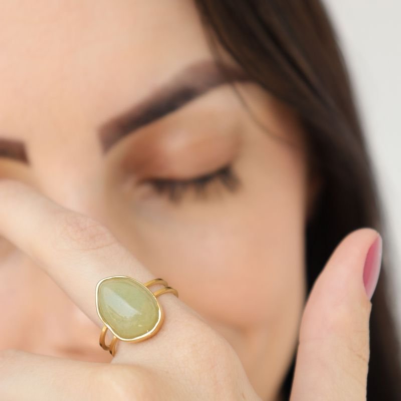 Anel Pedra Levemente Regulável em Aço Inox (Linha Premium)