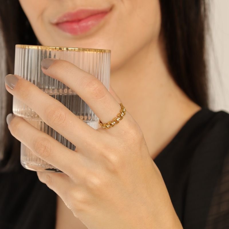 Anel Pedrinha (Tamanho 18) em Aço Inox