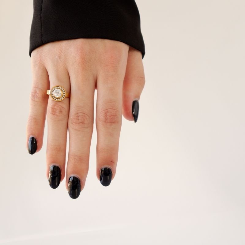 Anel Ponto de Luz com Cravejado em Aço Inox (Tamanho 17)