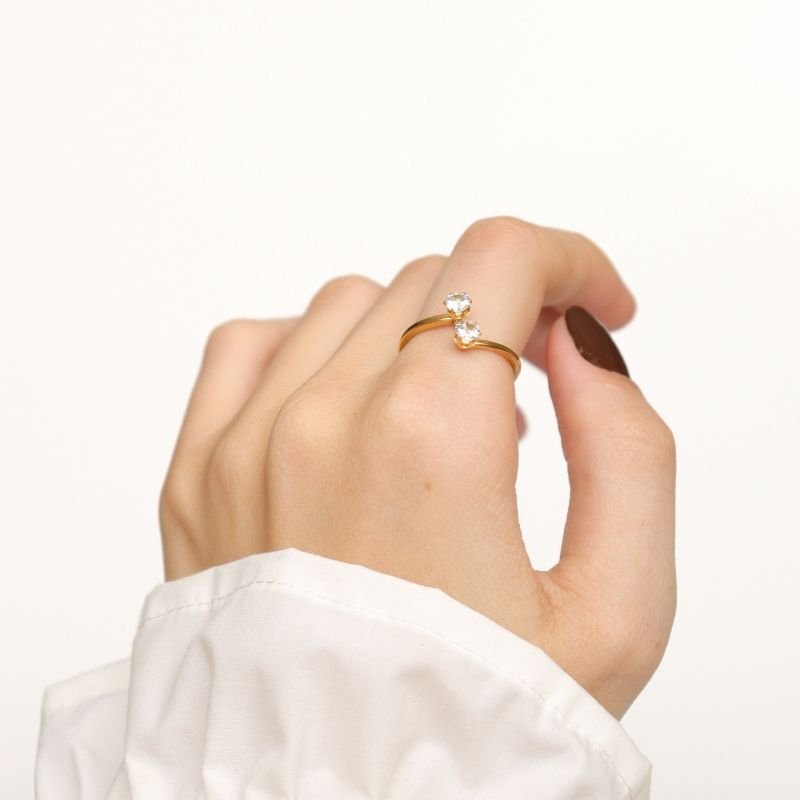 Anel Ponto de Luz Cristal em Aço Inox (Tamanho 17)