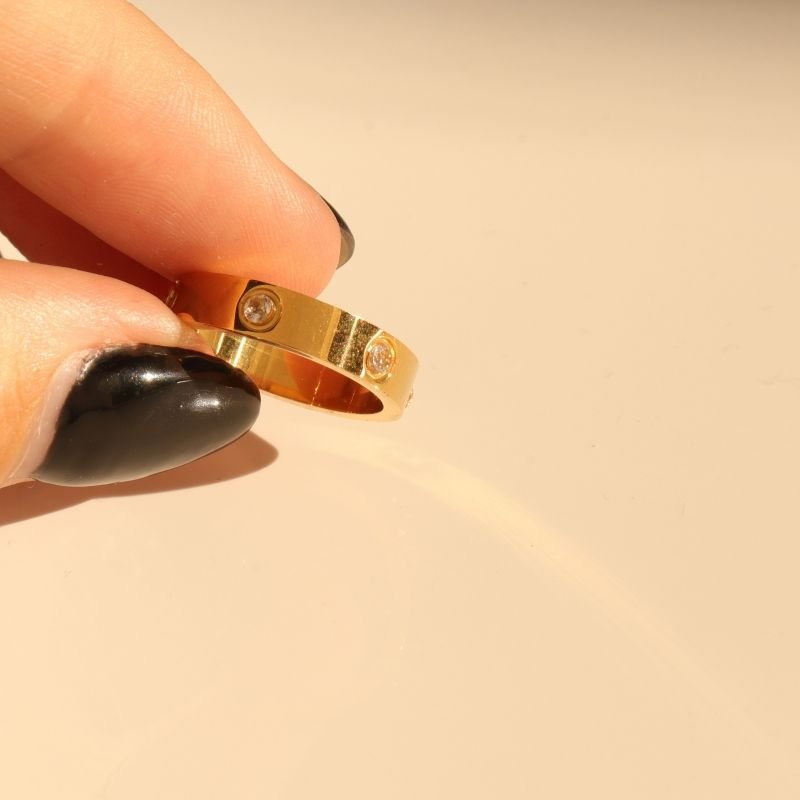 Anel Ponto de Luz Delicado em Aço Inox (Tamanho 20)