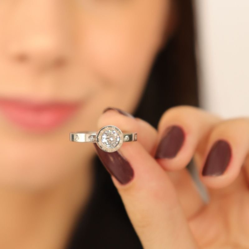 Anel Ponto de Luz (Tamanho 17) em Aço Inox (Linha Premium)