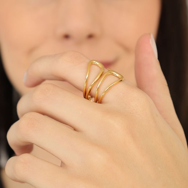 Anel Regulável Minimalista em Aço Inox