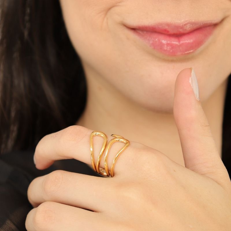 Anel Regulável Minimalista em Aço Inox