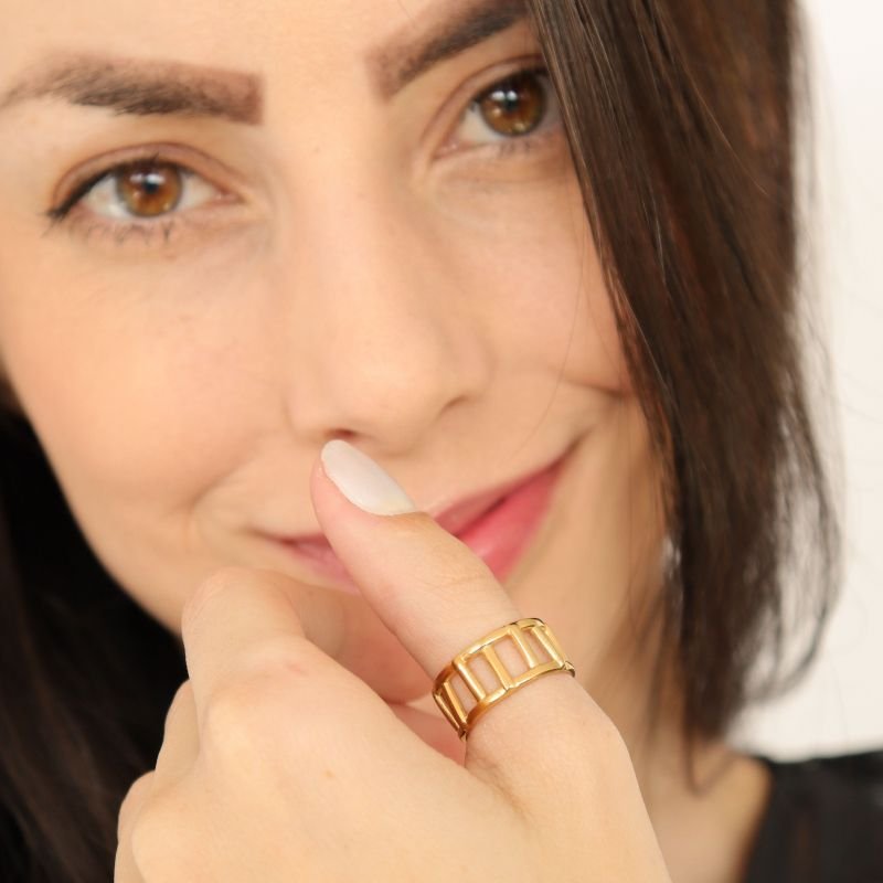 Anel Regulável Minimalista em Aço Inox