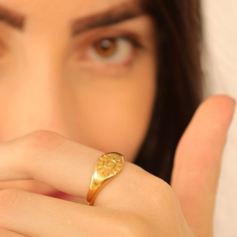 Anel Sol em Aço Inox (Tamanho 17)