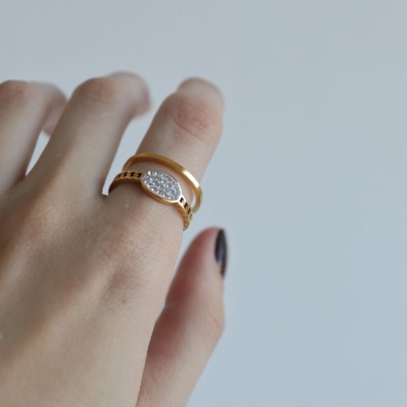 Anel Tamanho 17 em Aço Inox Moderno