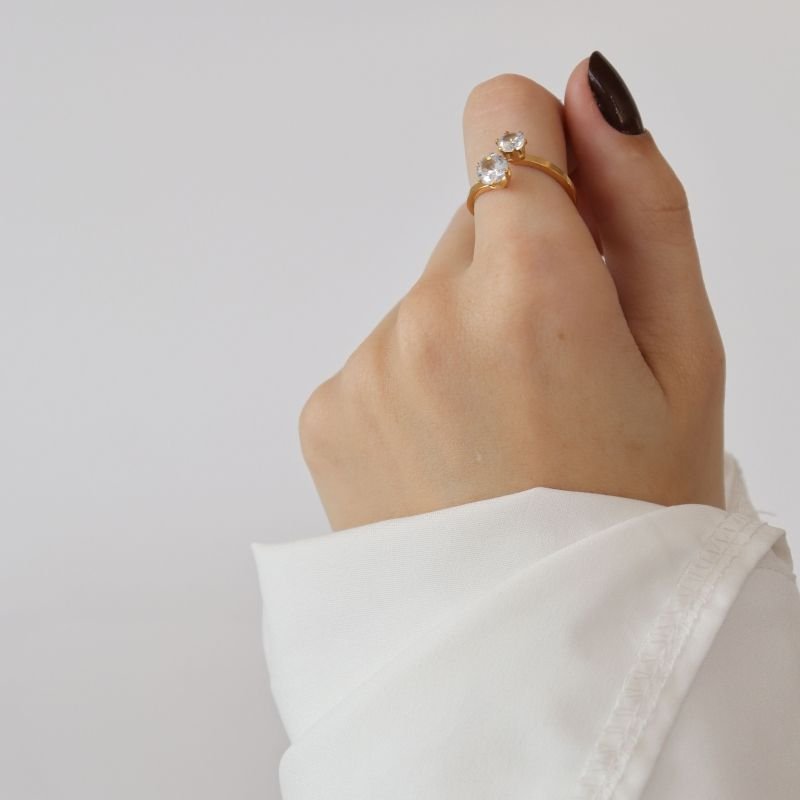 Anel Tamanho 20 em Aço Inox Ponto de Luz