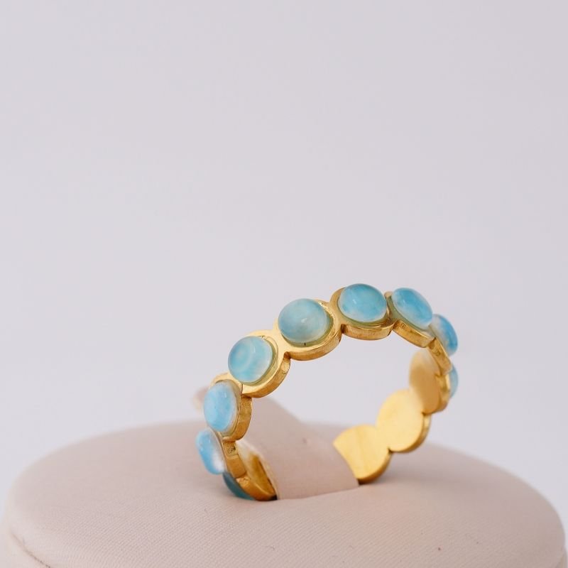 Anel Tiffany Stone Levemente Regulável em Aço Inox