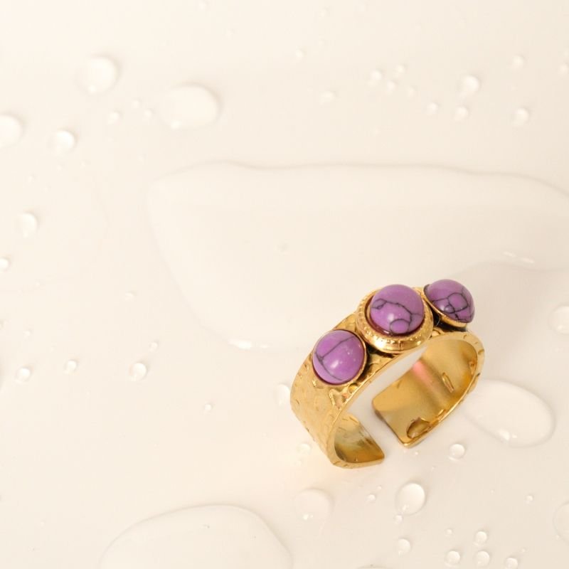 Anel Três Pedras em Aço Inox (Tamanho 18)