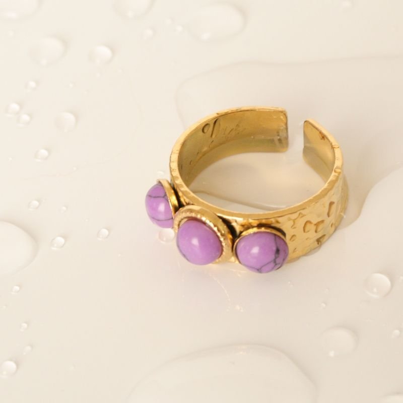 Anel Três Pedras em Aço Inox (Tamanho 18)