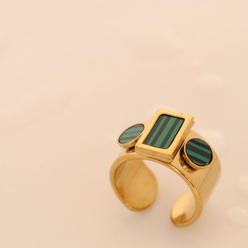 Anel Três Pedras em Aço Inox (Tamanho 18)