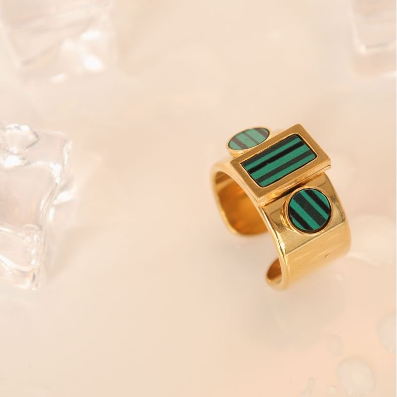 Anel Três Pedras em Aço Inox (Tamanho 18)