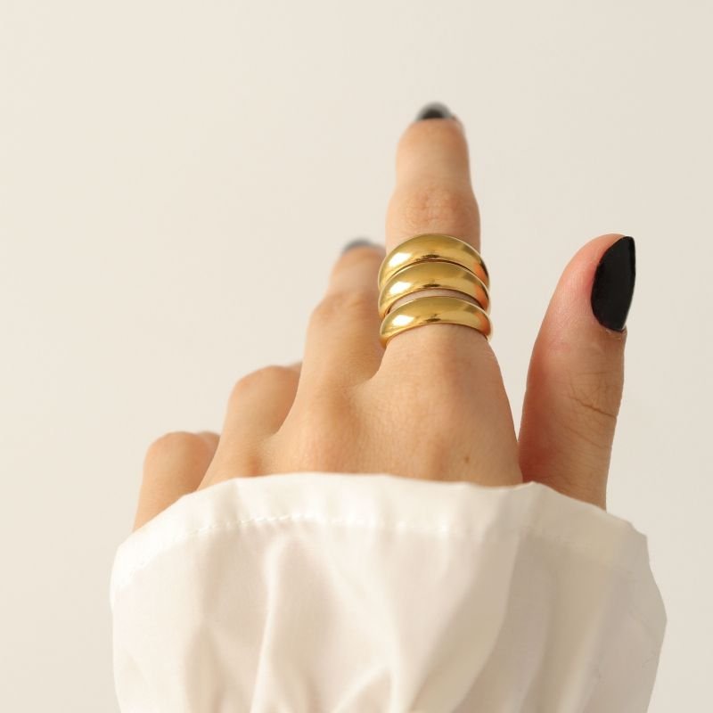 Anel Triplo em Aço Inox (Tamanho 16)