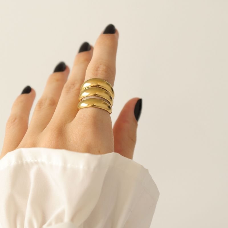 Anel Triplo em Aço Inox (Tamanho 16)