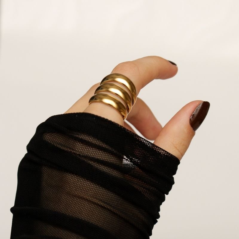 Anel Triplo em Aço Inox (Tamanho 16)