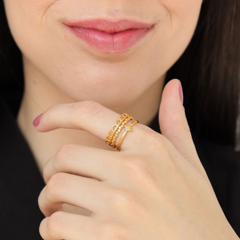 Anel Triplo Levemente Regulável em Aço Inox