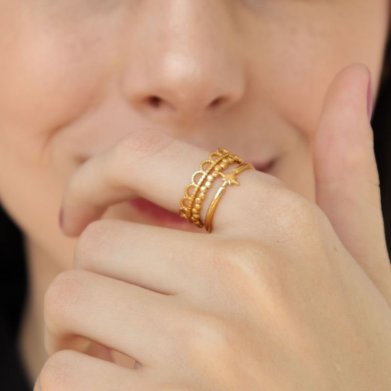 Anel Triplo Levemente Regulável em Aço Inox