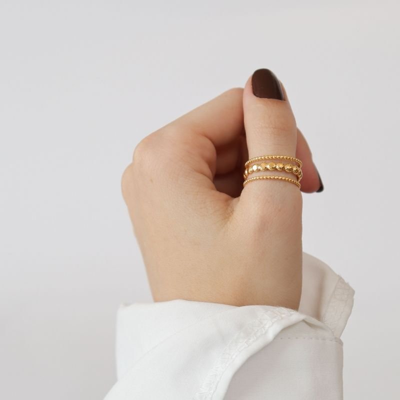 Anel Triplo Levemente Regulável em Aço Inox