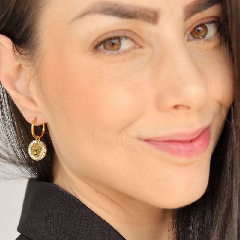 Argola Árvore da Vida em Aço Inox (Linha Premium)