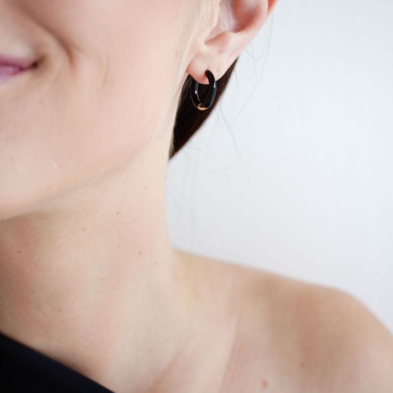 Argola Black Minimal em Aço Inox