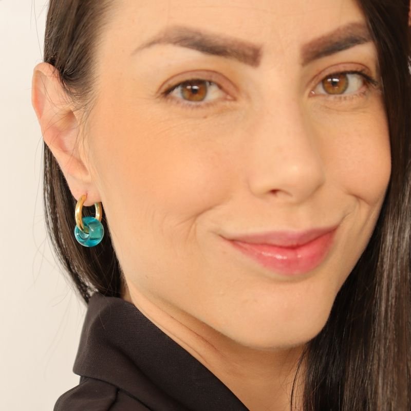 Argola com Acrílico em Aço Inox (Linha Premium)