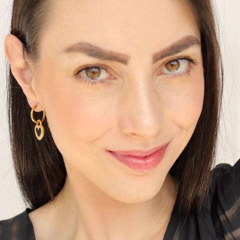 Argola com Coração em Aço Inox (Linha Premium)