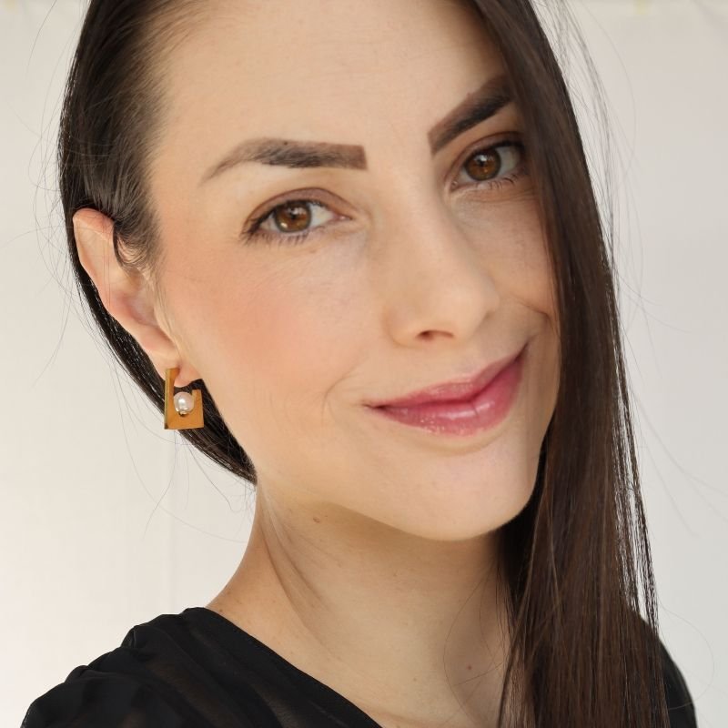 Argola com Detalhe Pérola em Aço Inox (Linha Premium)