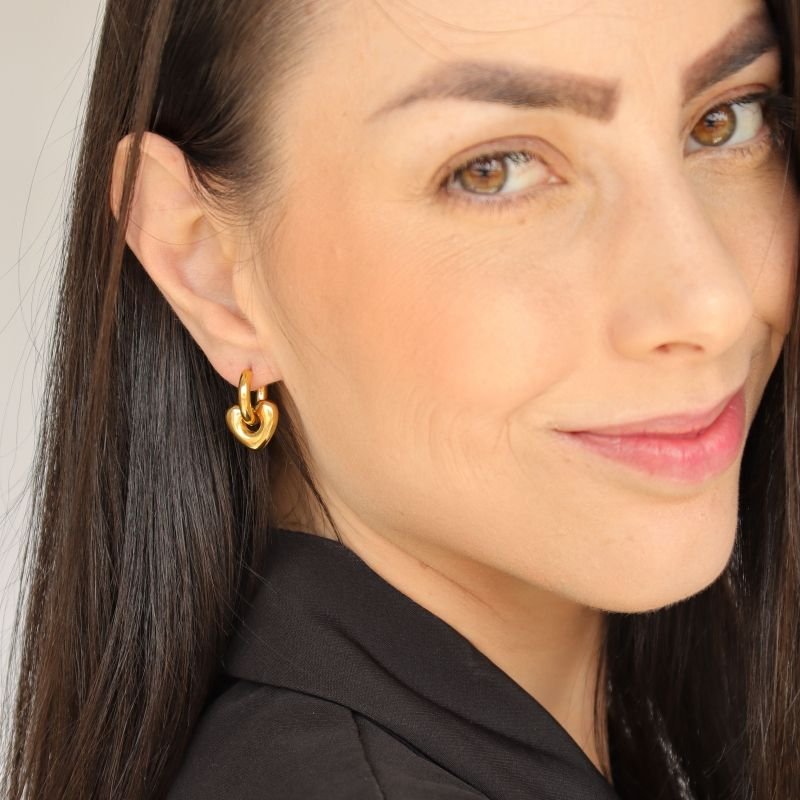 Argola Coração em Aço Inox (Linha Premium)