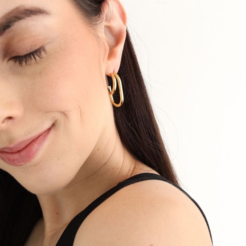 Argola Dupla Moderna em Aço Inox (Linha Premium)