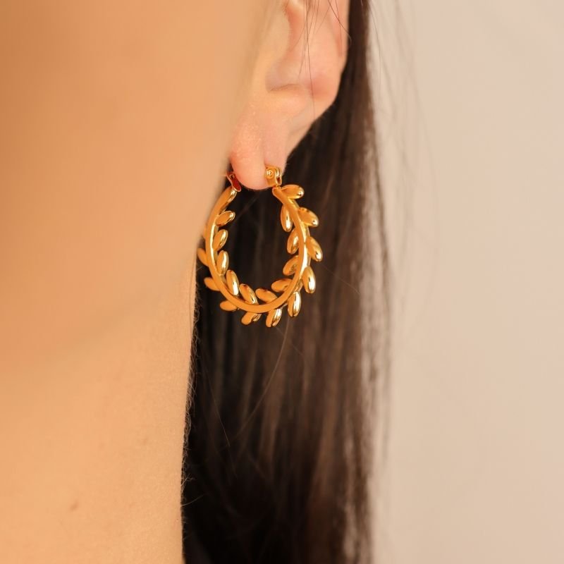 Argola Escamas Delicada em Aço Inox