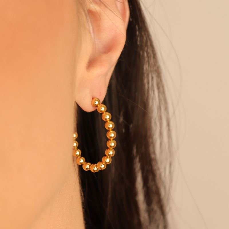 Argola Esfera Oval em Aço Inox