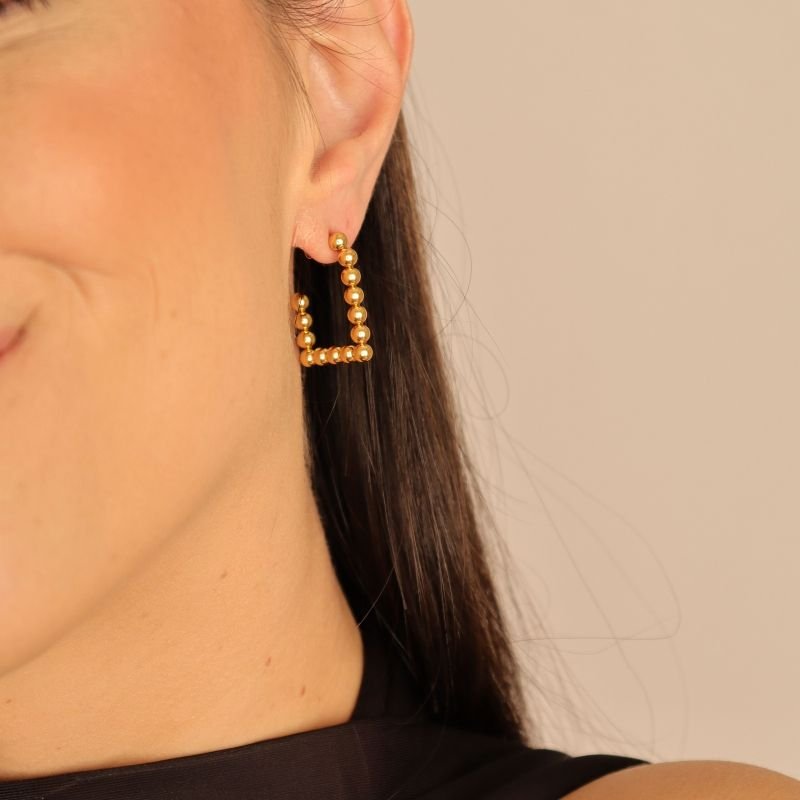 Argola Esfera Quadrada em Aço Inox