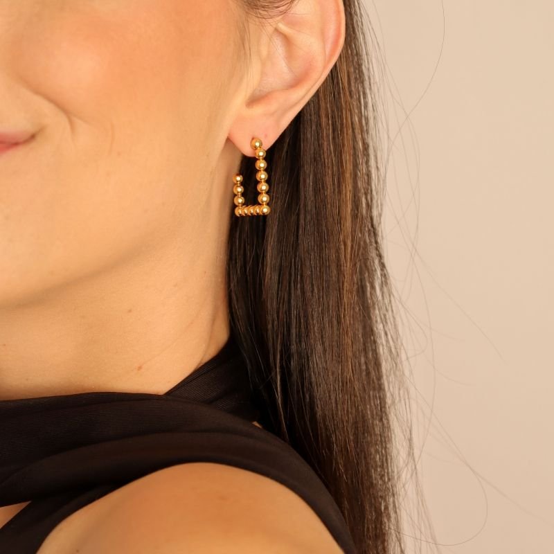 Argola Esfera Quadrada em Aço Inox